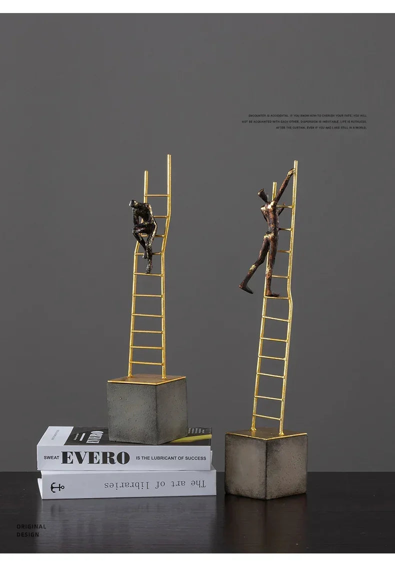 Modern Bronze Gymnast Statue – Abstract Figure Sculpture for Home & Office Decor