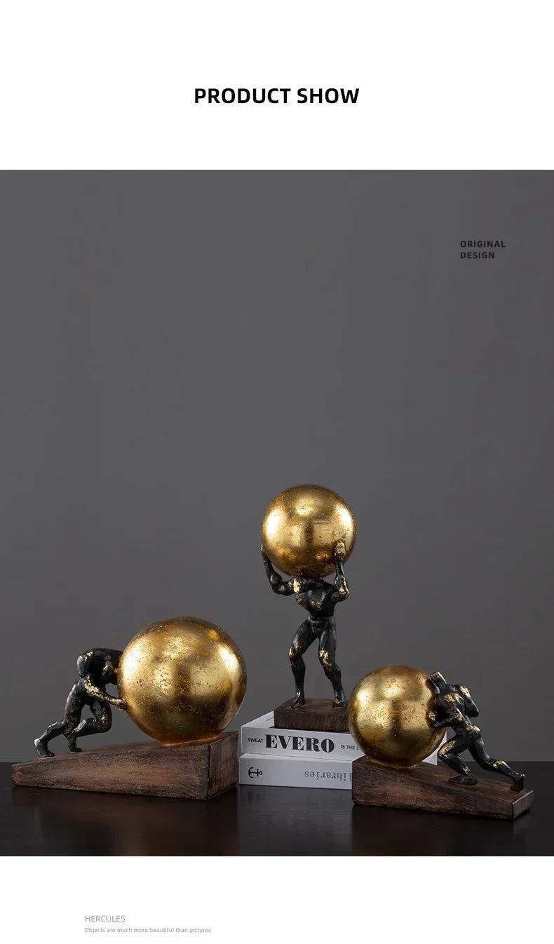 Modern Bronze Gymnast Statue – Abstract Figure Sculpture for Home & Office Decor