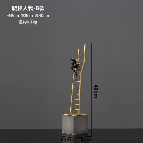 Modern Bronze Gymnast Statue – Abstract Figure Sculpture for Home & Office Decor