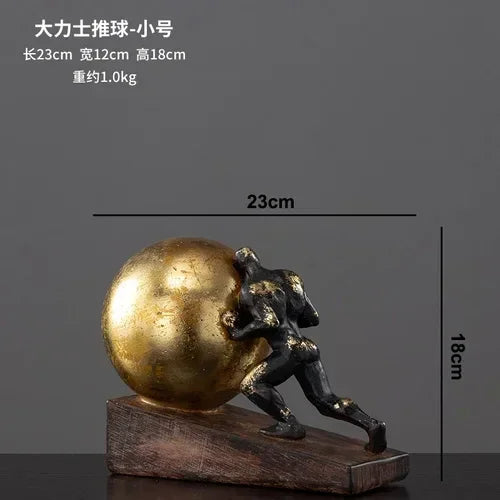 Modern Bronze Gymnast Statue – Abstract Figure Sculpture for Home & Office Decor