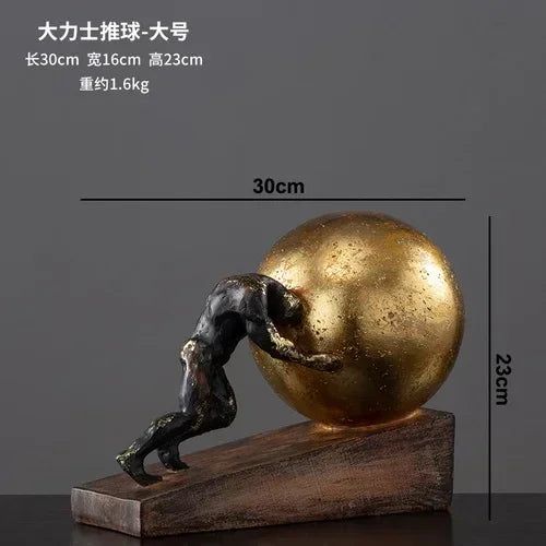Modern Bronze Gymnast Statue – Abstract Figure Sculpture for Home & Office Decor