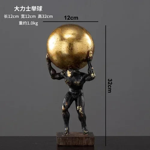Modern Bronze Gymnast Statue – Abstract Figure Sculpture for Home & Office Decor