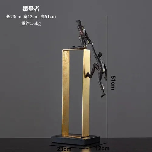 Modern Bronze Gymnast Statue – Abstract Figure Sculpture for Home & Office Decor