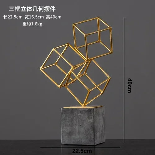 Modern Bronze Gymnast Statue – Abstract Figure Sculpture for Home & Office Decor