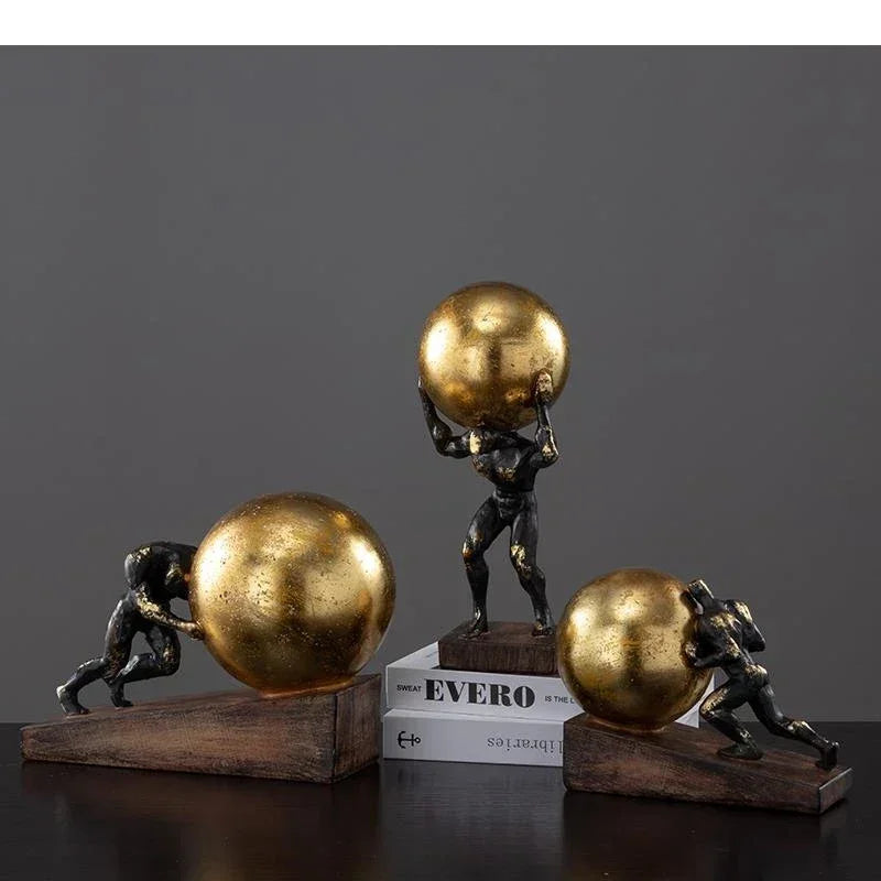Modern Bronze Gymnast Statue – Abstract Figure Sculpture for Home & Office Decor