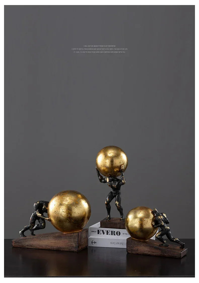 Modern Bronze Gymnast Statue – Abstract Figure Sculpture for Home & Office Decor