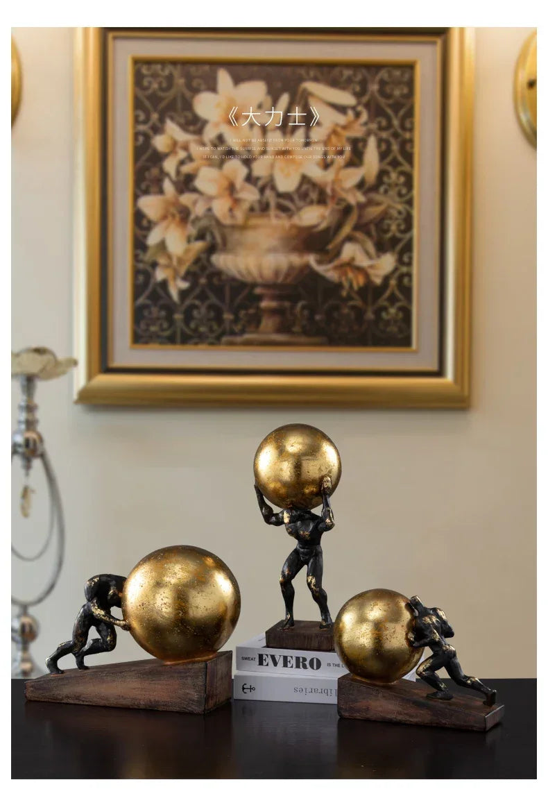 Modern Bronze Gymnast Statue – Abstract Figure Sculpture for Home & Office Decor