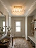 Murano Style Glass Petal Ceiling Light – Floral Flush Mount for Bedroom & Living Room