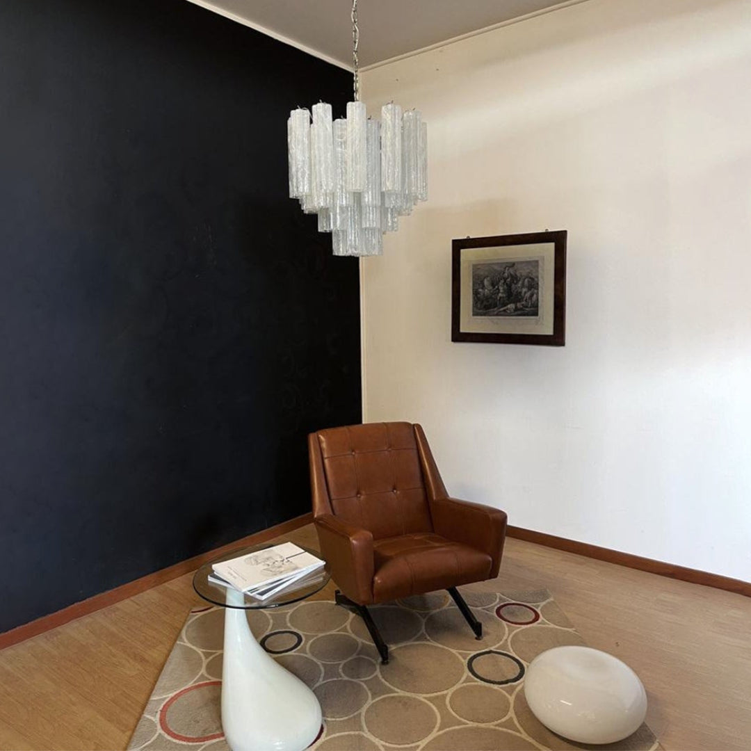 Murano Star-Shaped Glass Tube Chandelier – Artistic Sculptural Ceiling Light for Living Room