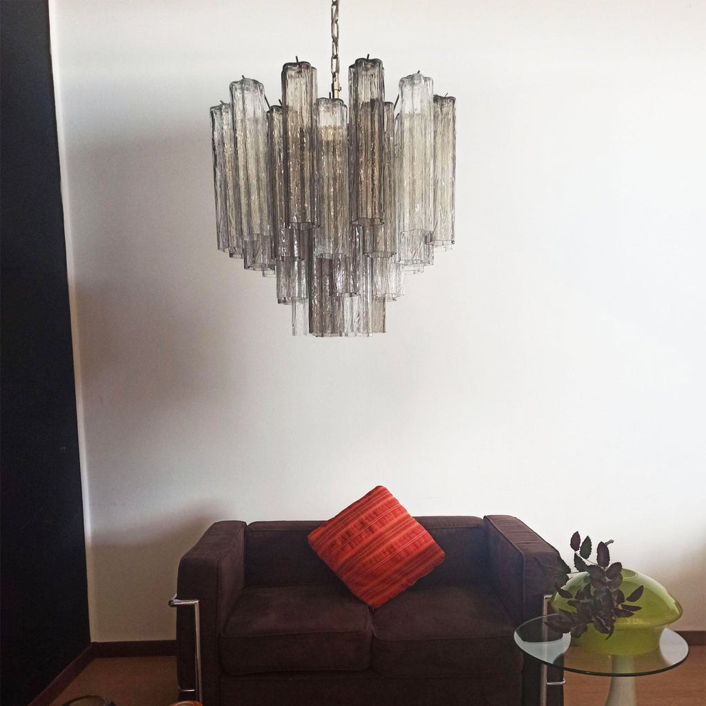 Murano Star-Shaped Glass Tube Chandelier – Artistic Sculptural Ceiling Light for Living Room