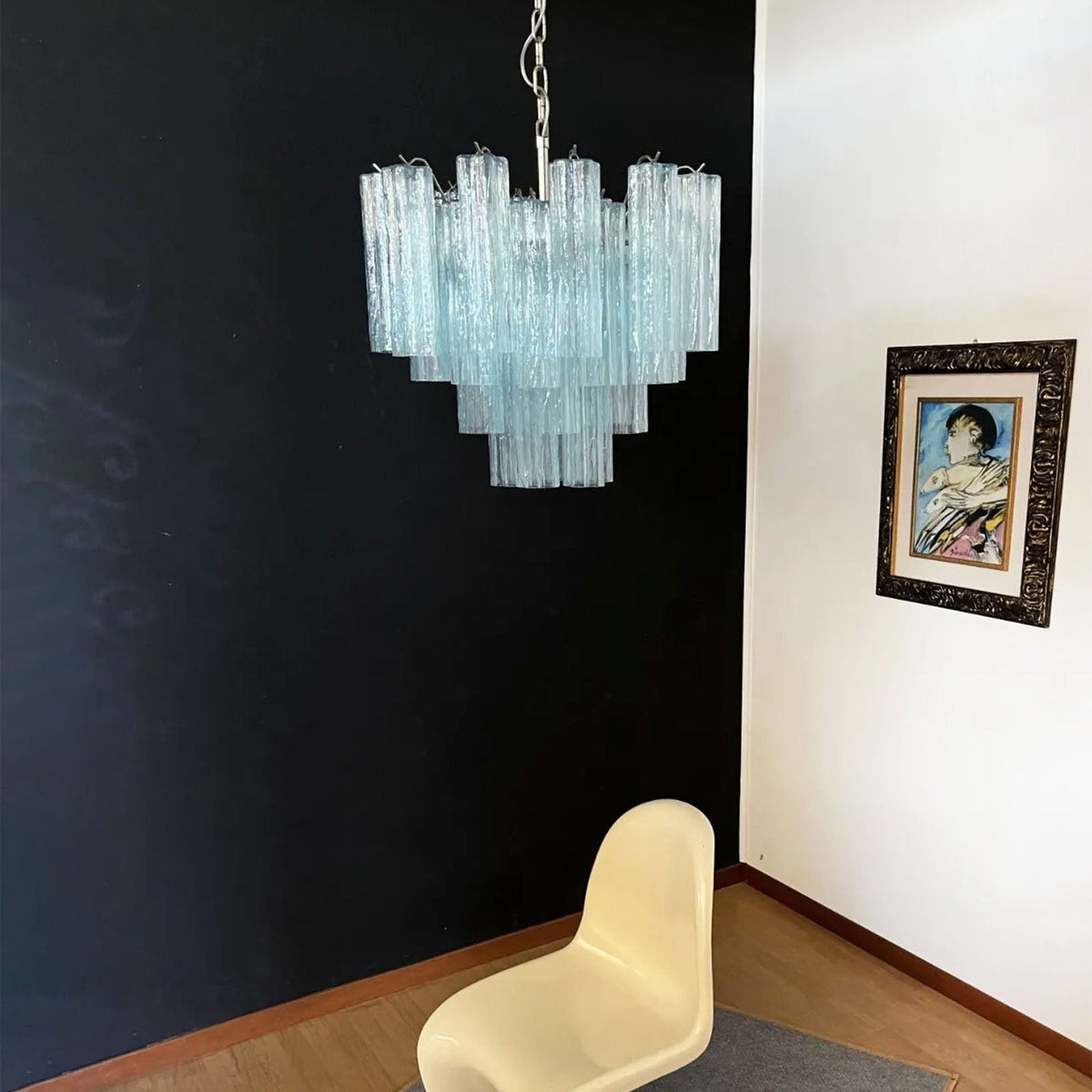 Murano Star-Shaped Glass Tube Chandelier – Artistic Sculptural Ceiling Light for Living Room