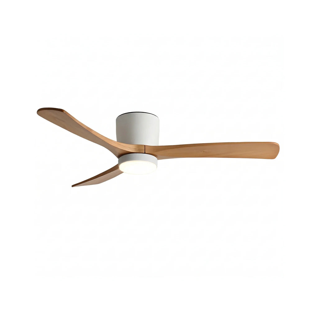 Nordic Propeller Wooden Ceiling Fan Light – Modern Farmhouse Fan with Integrated LED for Living Room & Bedroom