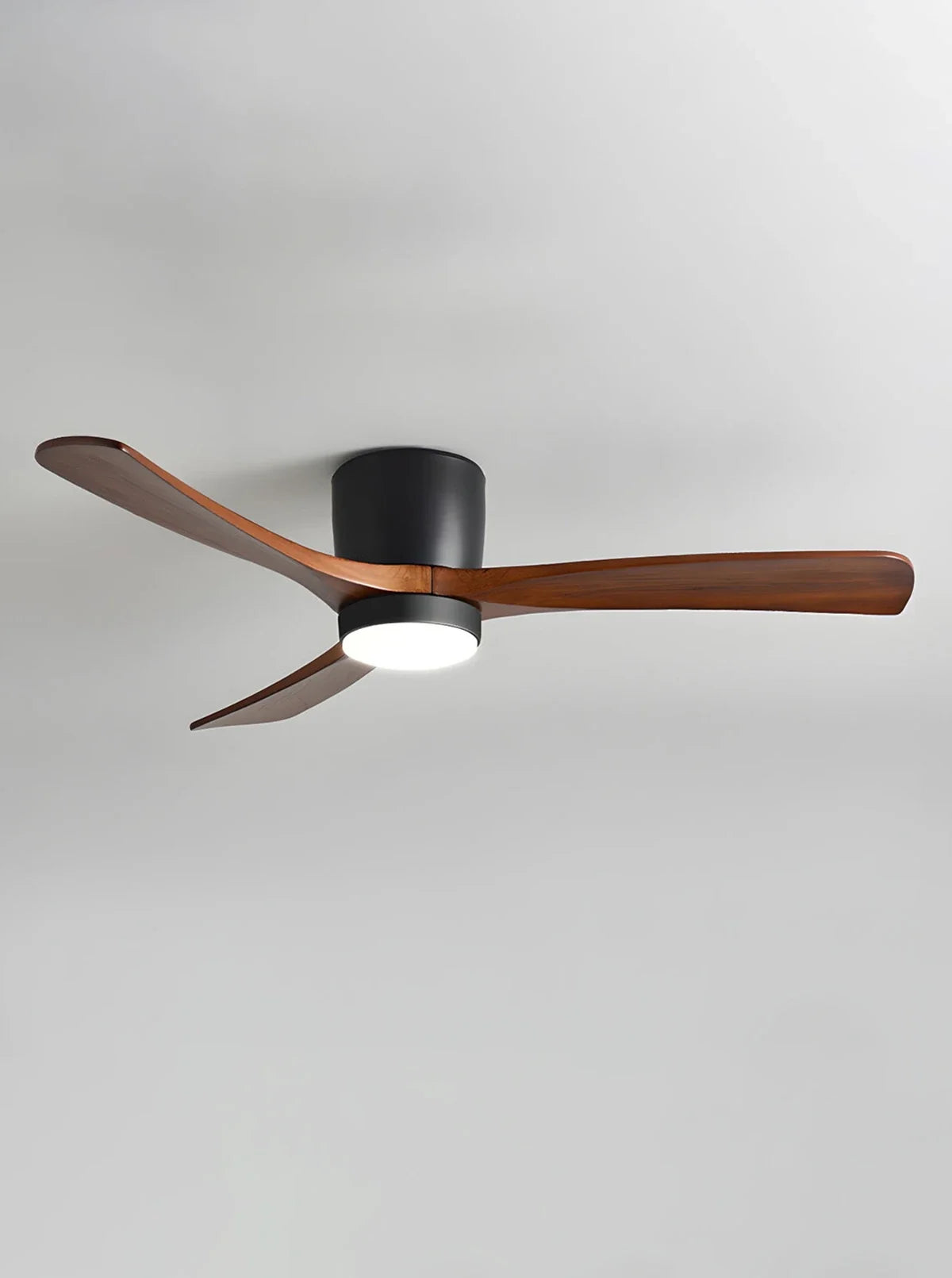 Nordic Propeller Wooden Ceiling Fan Light – Modern Farmhouse Fan with Integrated LED for Living Room & Bedroom
