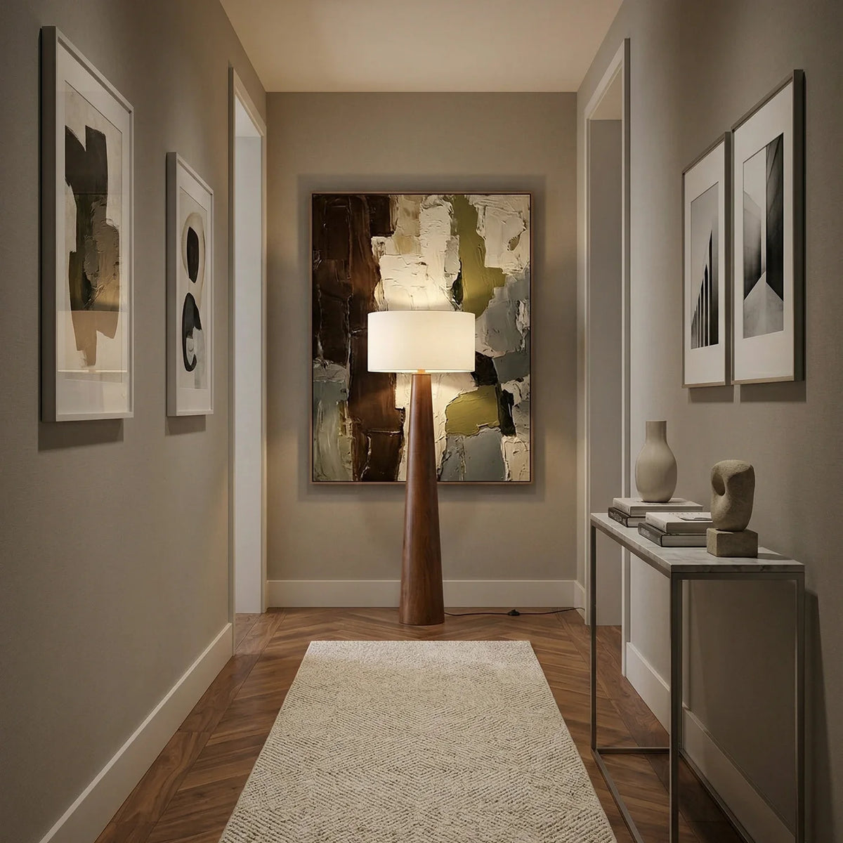Pleated Fabric Tapered Floor Lamp – Classic Standing Lamp for Living Room & Bedroom