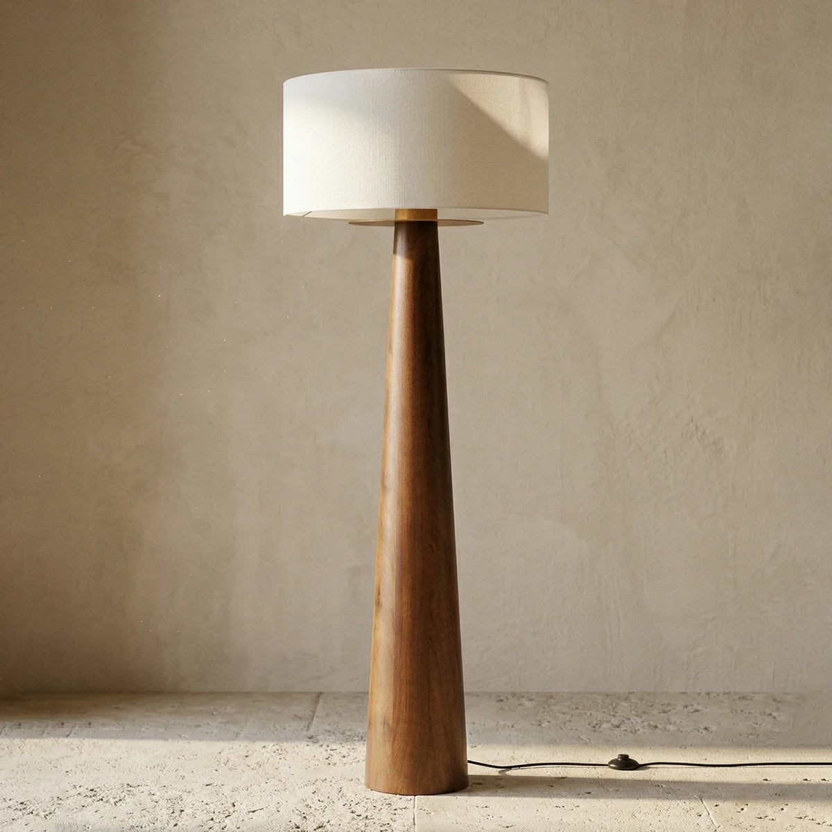 Pleated Fabric Tapered Floor Lamp – Classic Standing Lamp for Living Room & Bedroom