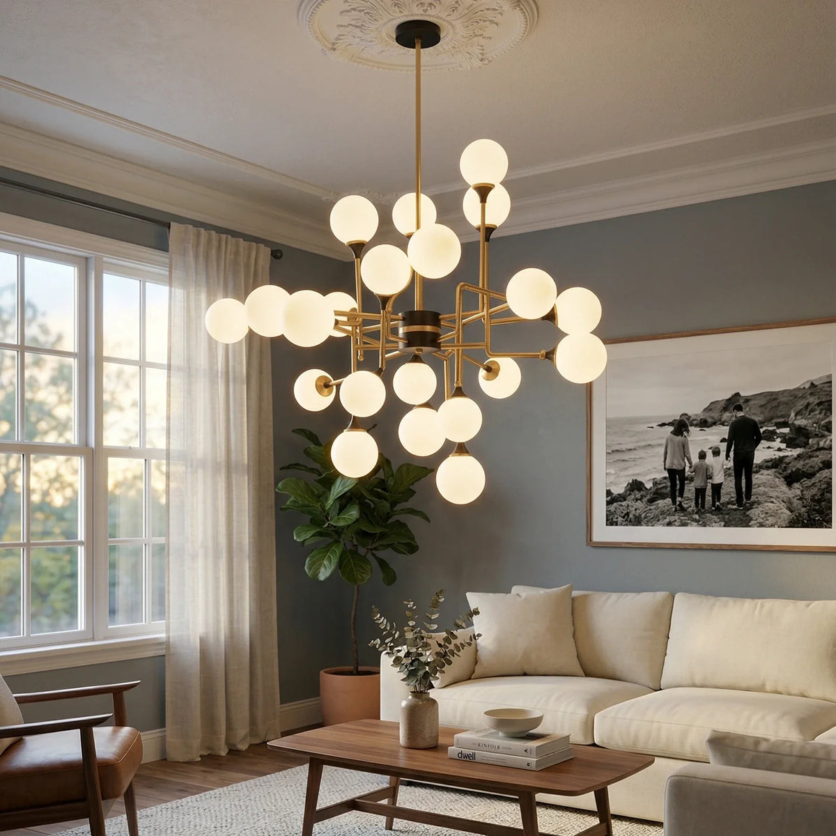 Waterfall Glass Raindrop Chandelier – Modern Crystal Ceiling Light for Dining Room & Foyer