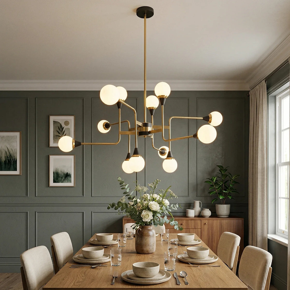Waterfall Glass Raindrop Chandelier – Modern Crystal Ceiling Light for Dining Room & Foyer