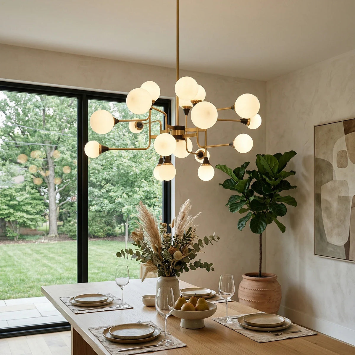 Waterfall Glass Raindrop Chandelier – Modern Crystal Ceiling Light for Dining Room & Foyer