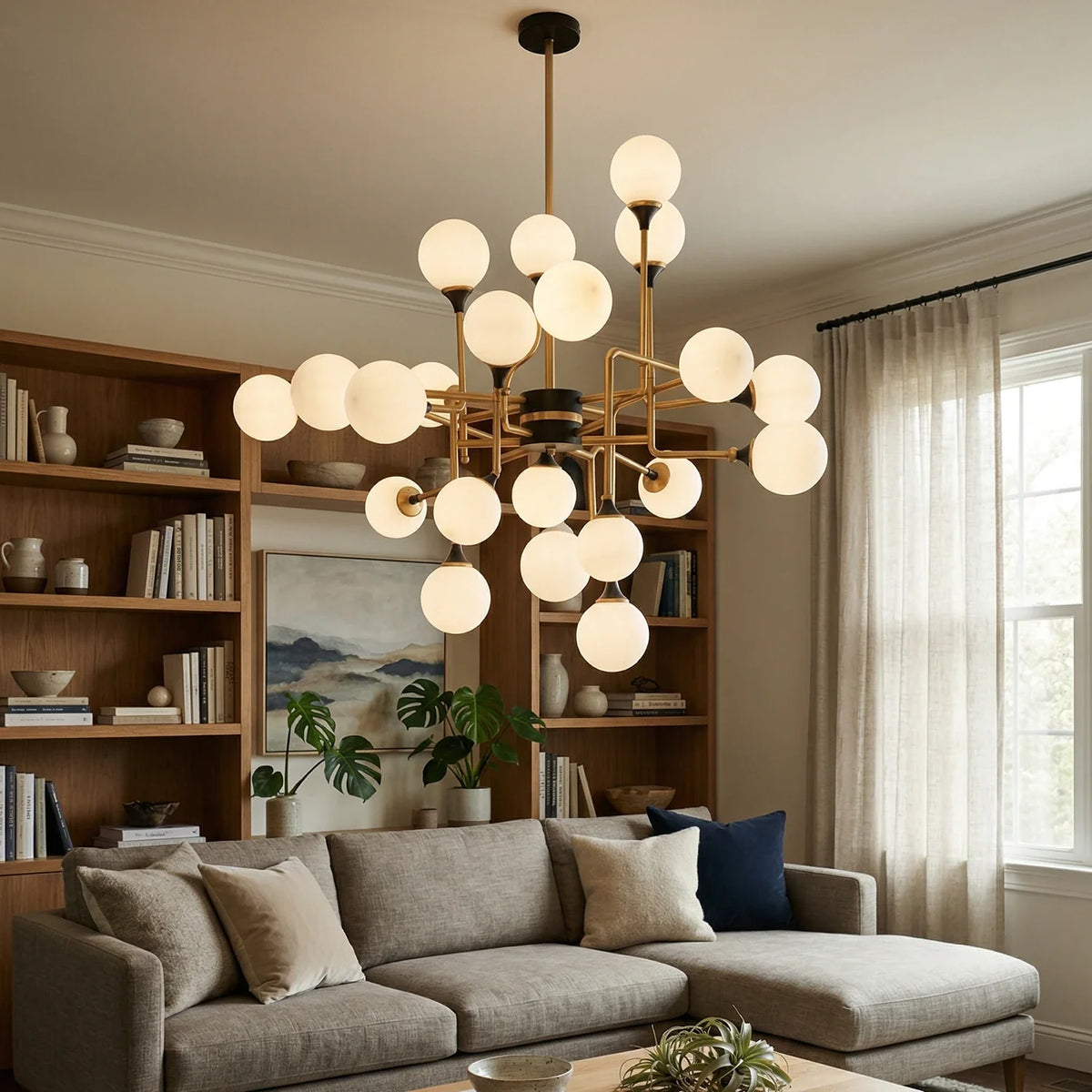 Waterfall Glass Raindrop Chandelier – Modern Crystal Ceiling Light for Dining Room & Foyer
