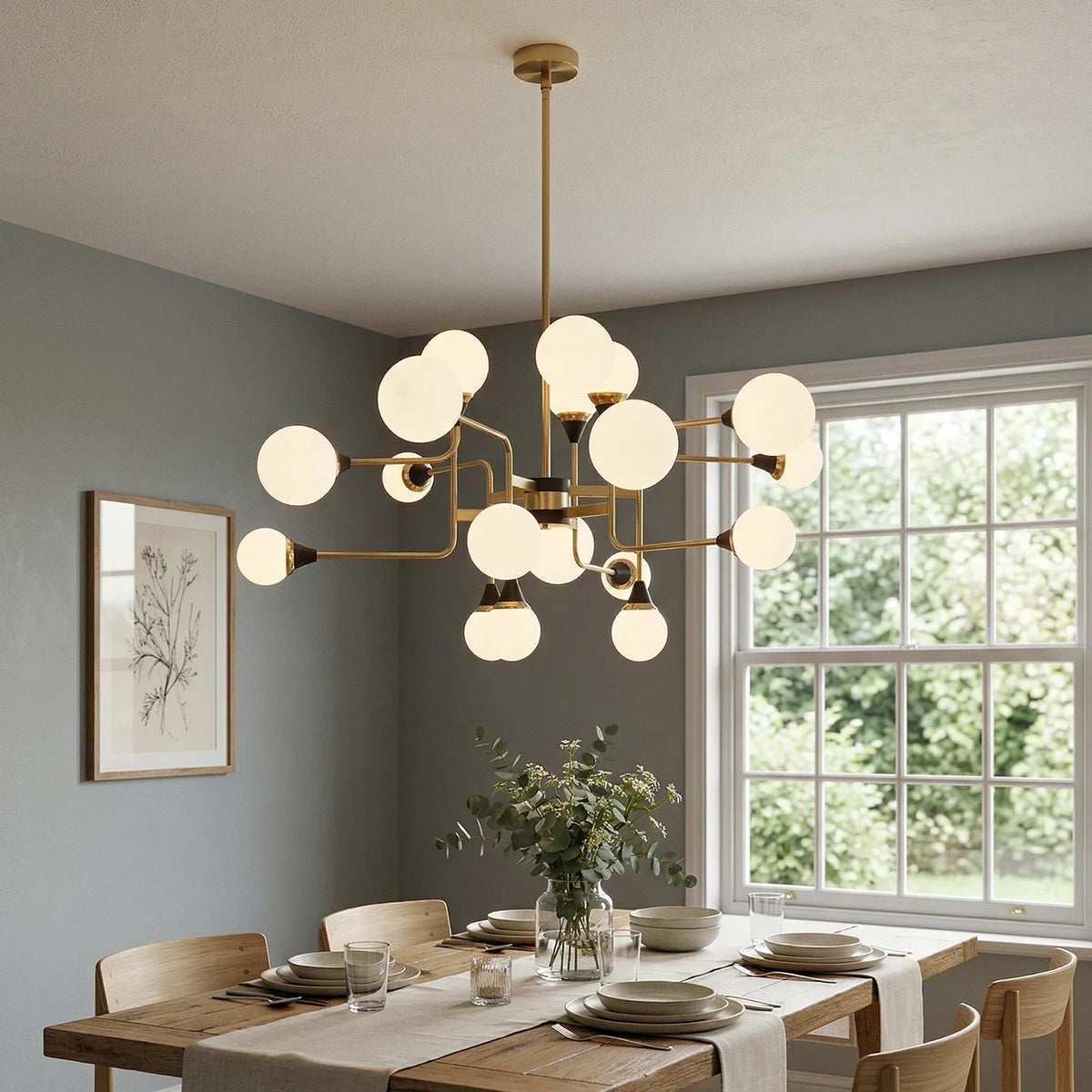 Waterfall Glass Raindrop Chandelier – Modern Crystal Ceiling Light for Dining Room & Foyer
