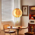 Wooden Lantern Pendant Lamp – Rustic Natural Wood Hanging Light for Dining Room & Entryway