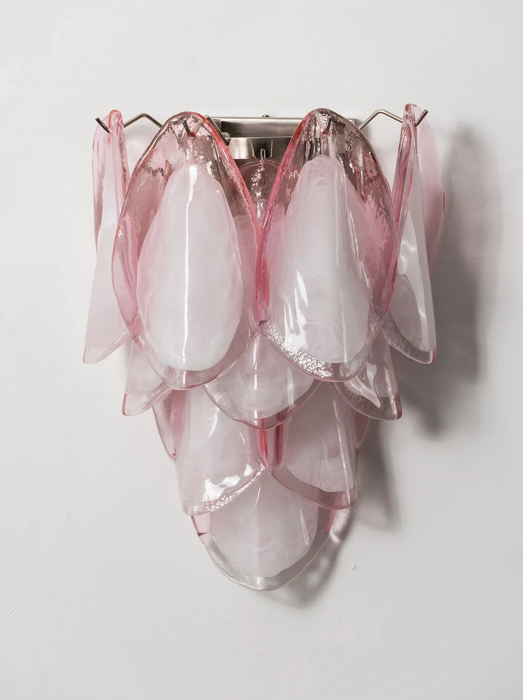 Pink Lotus Textured Glass Wall Sconce – Decorative Floral Wall Light for Bedroom & Living Room