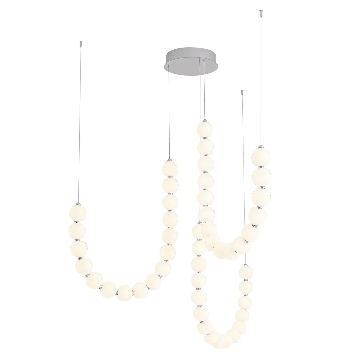 Coralie Draped Pearl Chandelier – Romantic Beaded Ceiling Light for Dining Room & Bedroom
