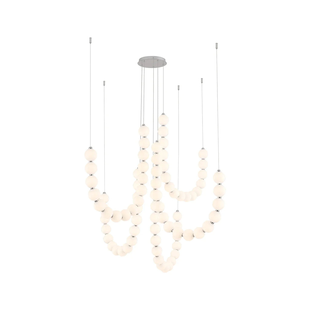 Coralie Draped Pearl Chandelier – Romantic Beaded Ceiling Light for Dining Room & Bedroom