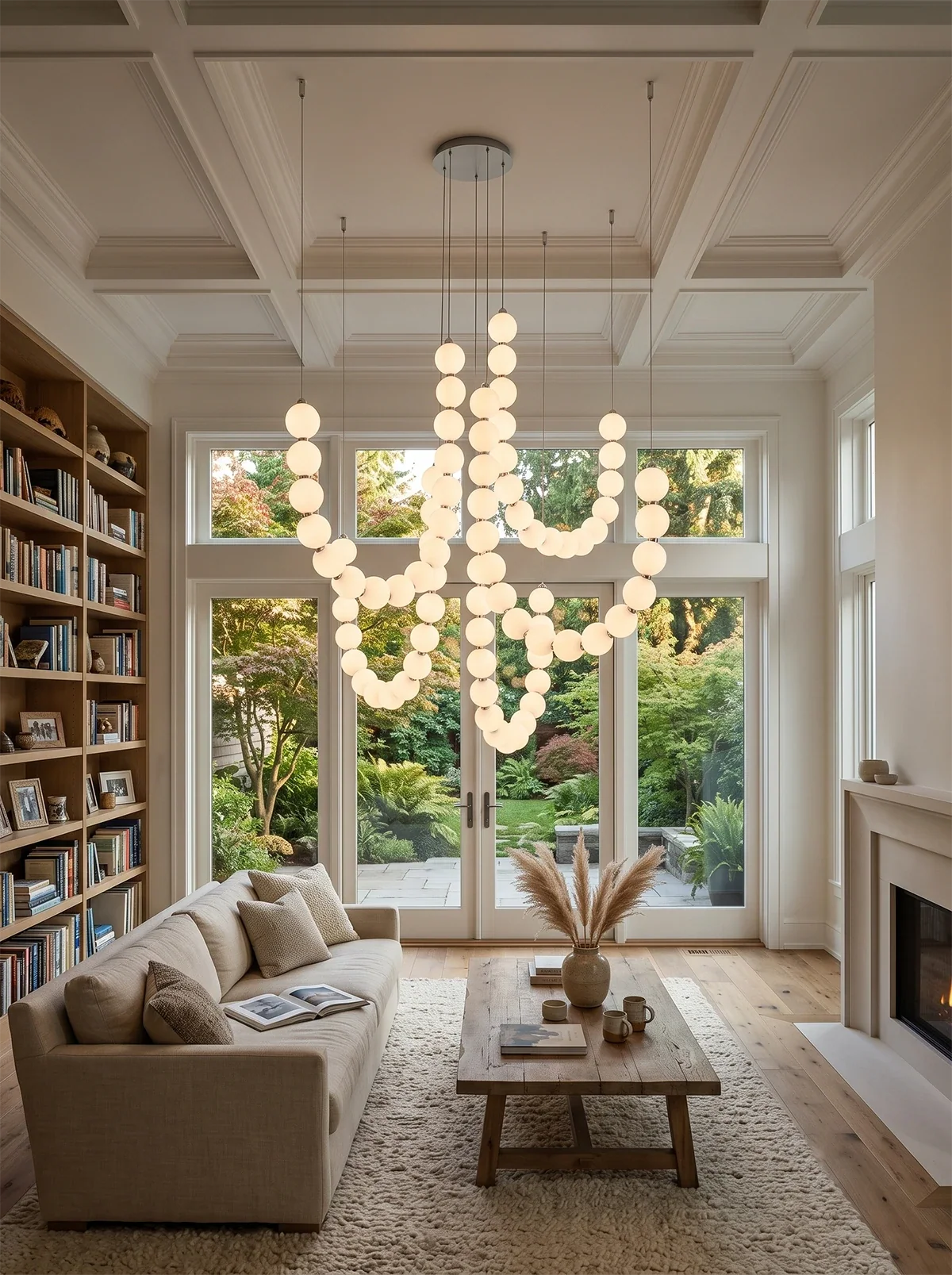 Coralie Draped Pearl Chandelier – Romantic Beaded Ceiling Light for Dining Room & Bedroom