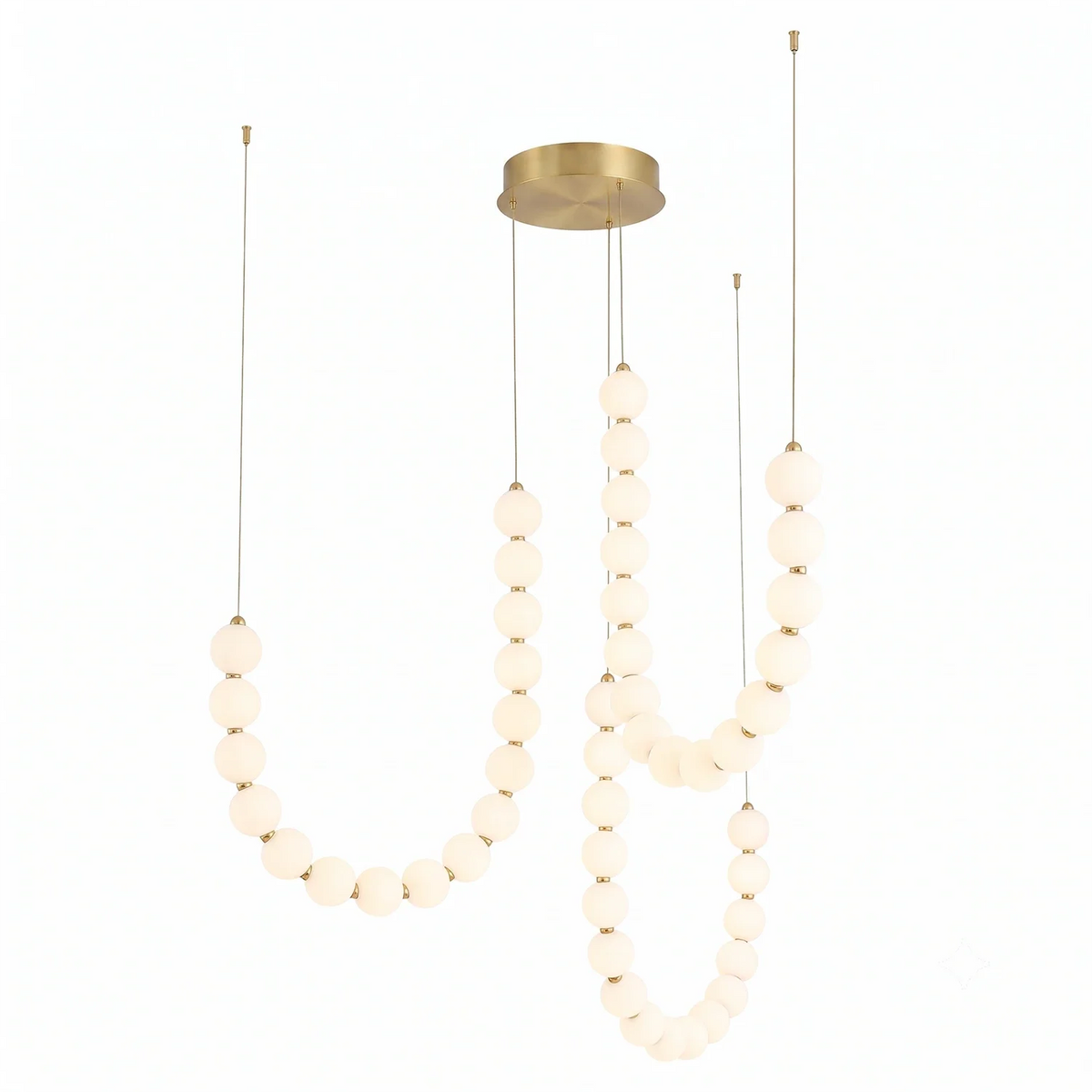 Coralie Draped Pearl Chandelier – Romantic Beaded Ceiling Light for Dining Room & Bedroom