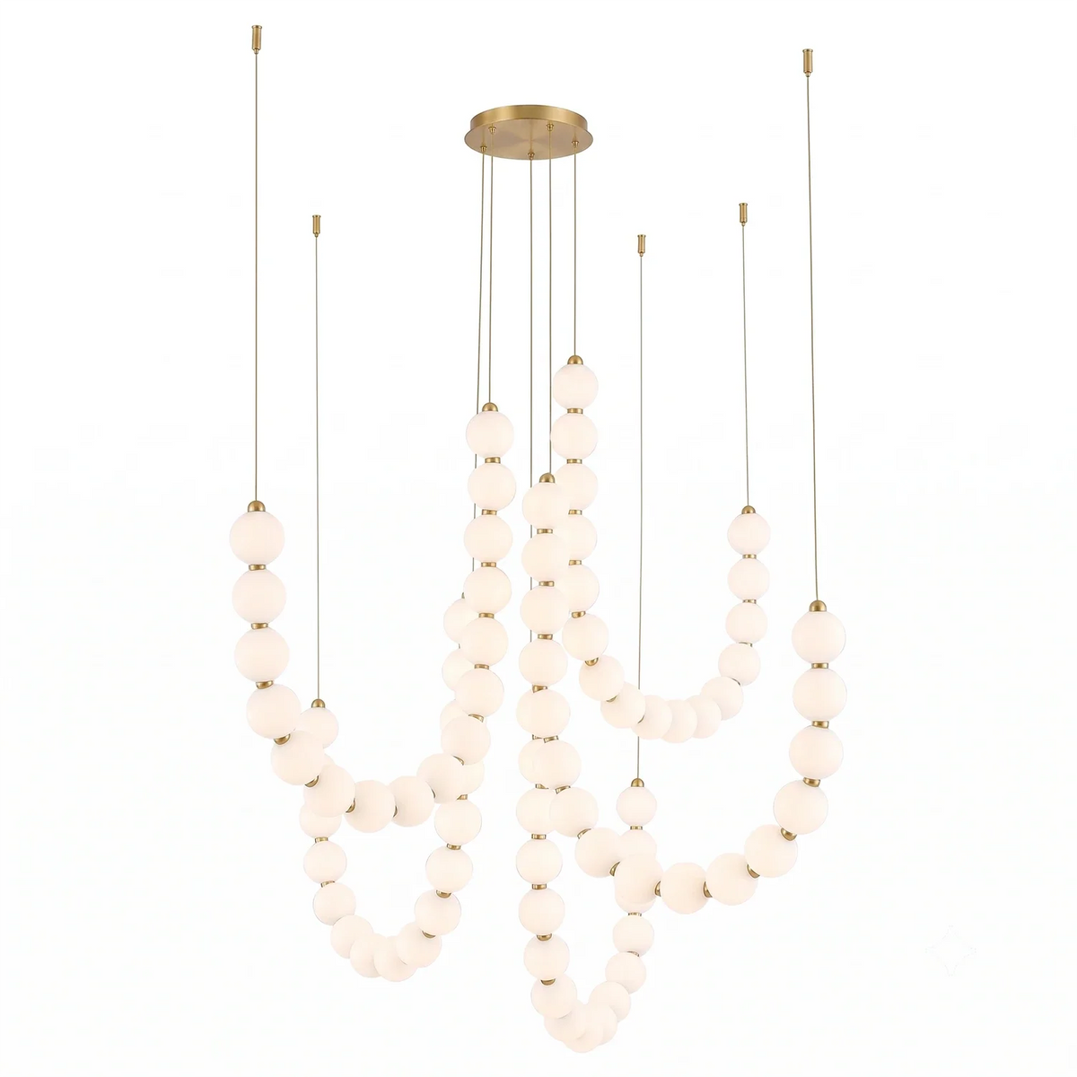 Coralie Draped Pearl Chandelier – Romantic Beaded Ceiling Light for Dining Room & Bedroom