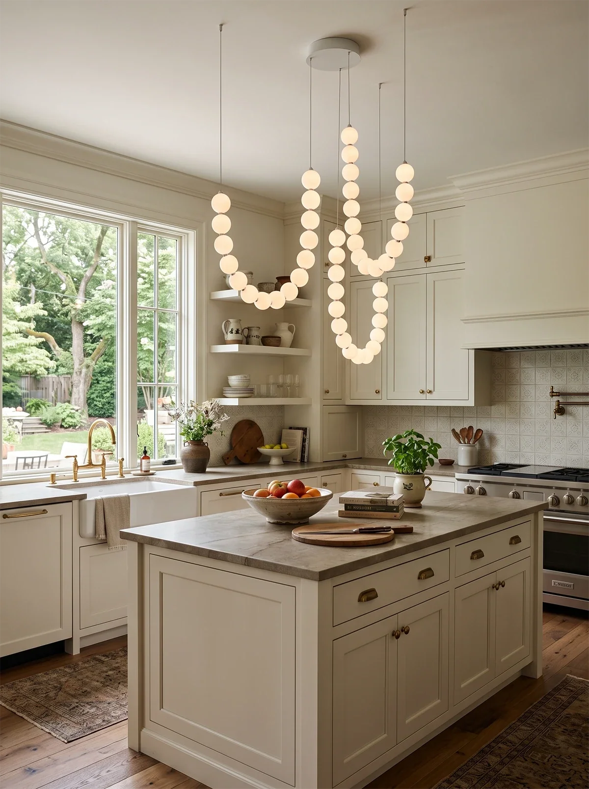 Coralie Draped Pearl Chandelier – Romantic Beaded Ceiling Light for Dining Room & Bedroom