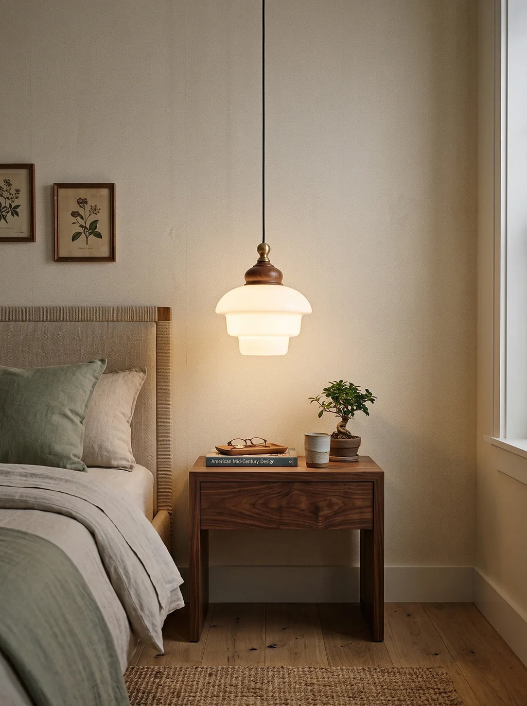Nordic Cream White Glass Pendant Lights – Minimalist Hanging Lights for Kitchen Island & Dining Room