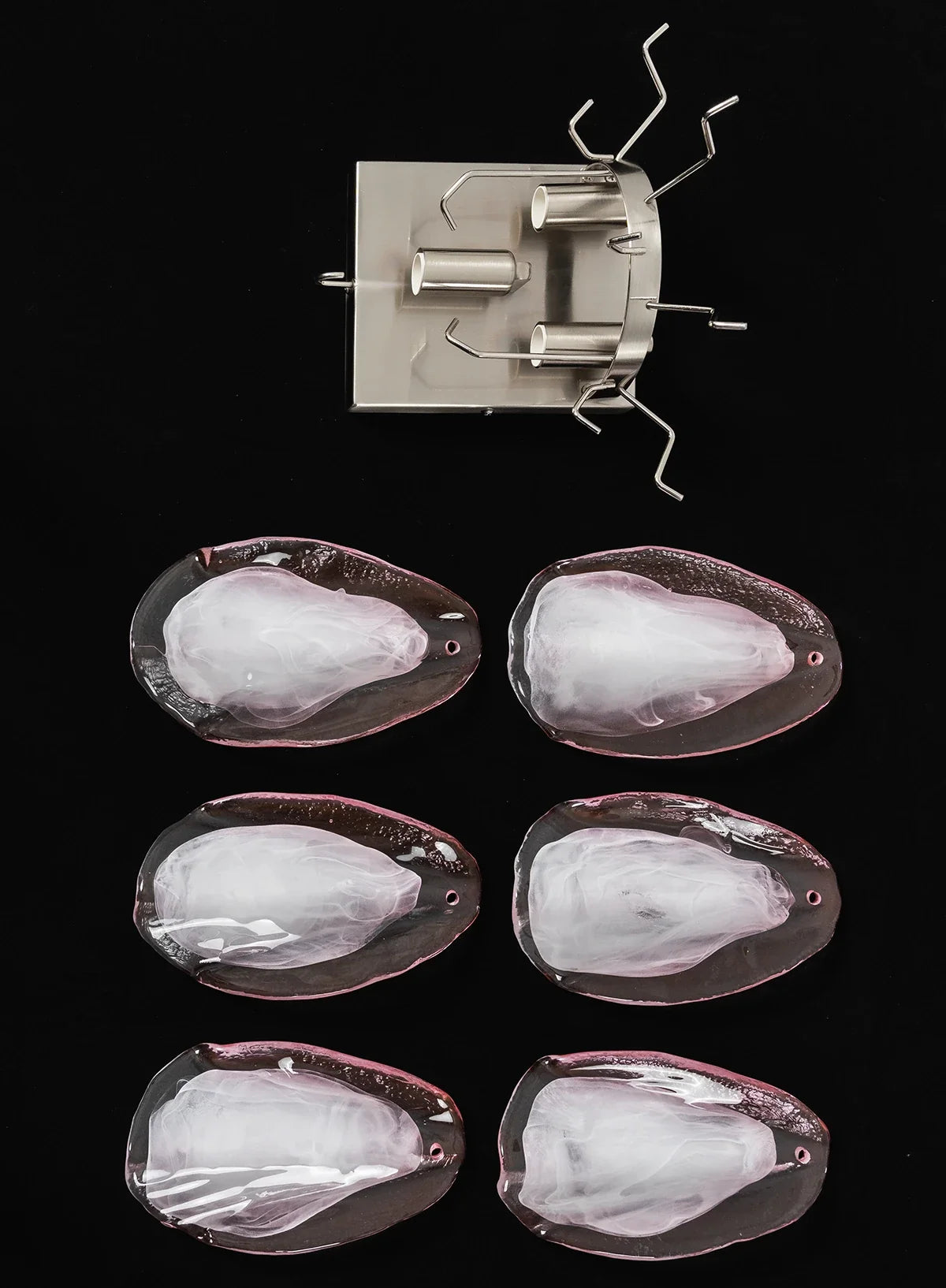 Pink Lotus Textured Glass Wall Sconce – Decorative Floral Wall Light for Bedroom & Living Room