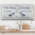 Personalized Lake House Family Name Canvas Sign – Custom Beach House Wall Decor