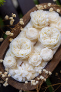 Beautiful Flower Dough Bowl Candle – Flower Scented Handcrafted Dough Bowl – Large Farmhouse Candle
