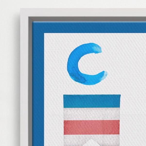Personalized Nautical Flag Kids Name Framed Canvas Print – Custom Children's Wall Art