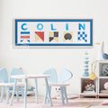 Personalized Nautical Flag Kids Name Framed Canvas Print – Custom Children's Wall Art