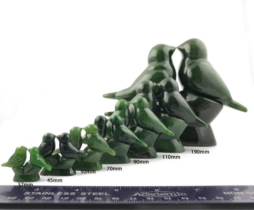 Canadian Jade Lovebirds Sculpture – 35th Anniversary Gift, Hand-Carved Jade Art