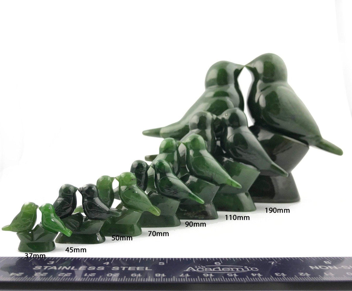 Canadian Jade Lovebirds Sculpture – 35th Anniversary Gift, Hand-Carved Jade Art