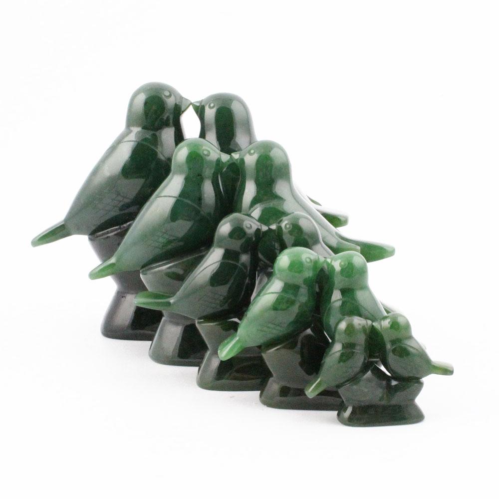Canadian Jade Lovebirds Sculpture – 35th Anniversary Gift, Hand-Carved Jade Art