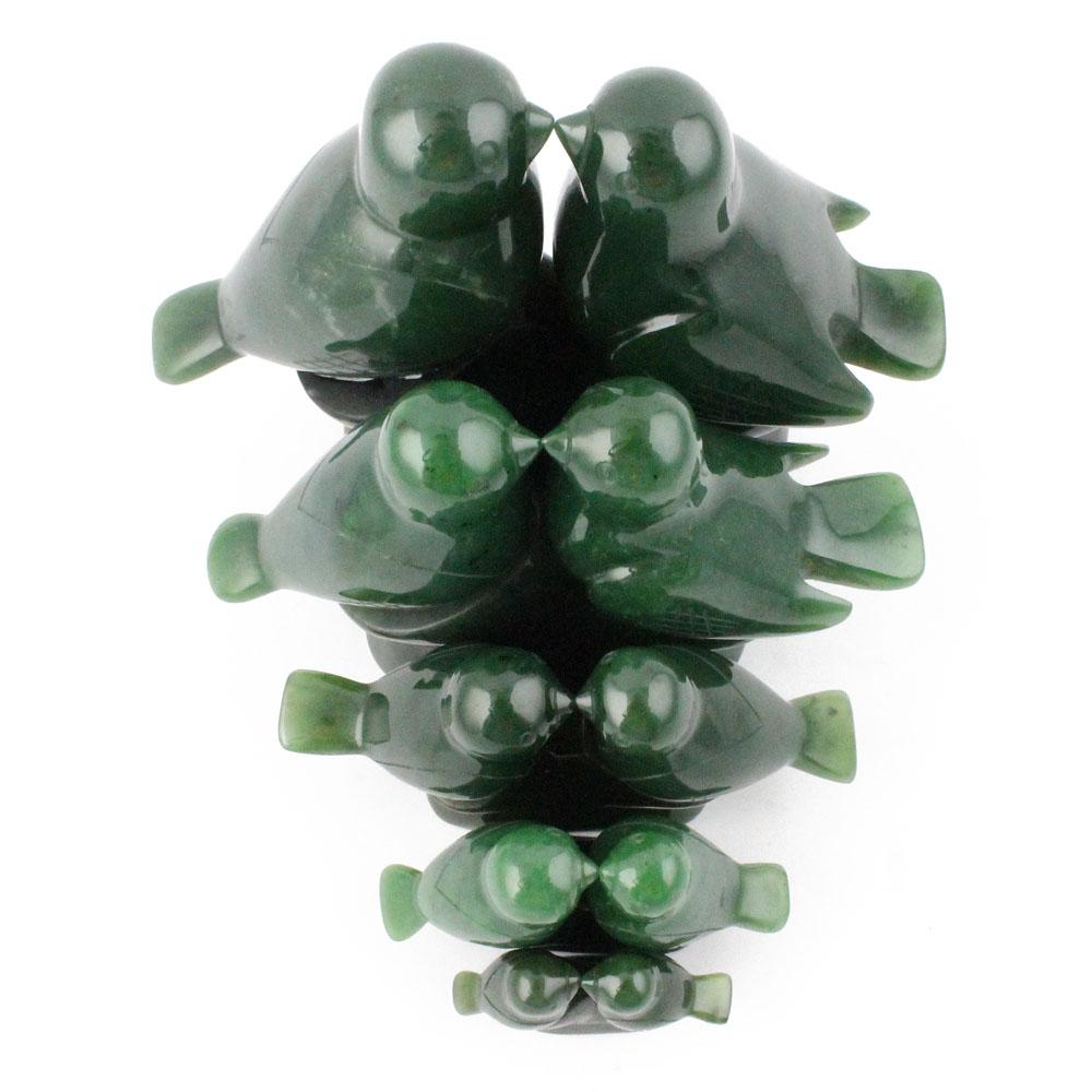 Canadian Jade Lovebirds Sculpture – 35th Anniversary Gift, Hand-Carved Jade Art