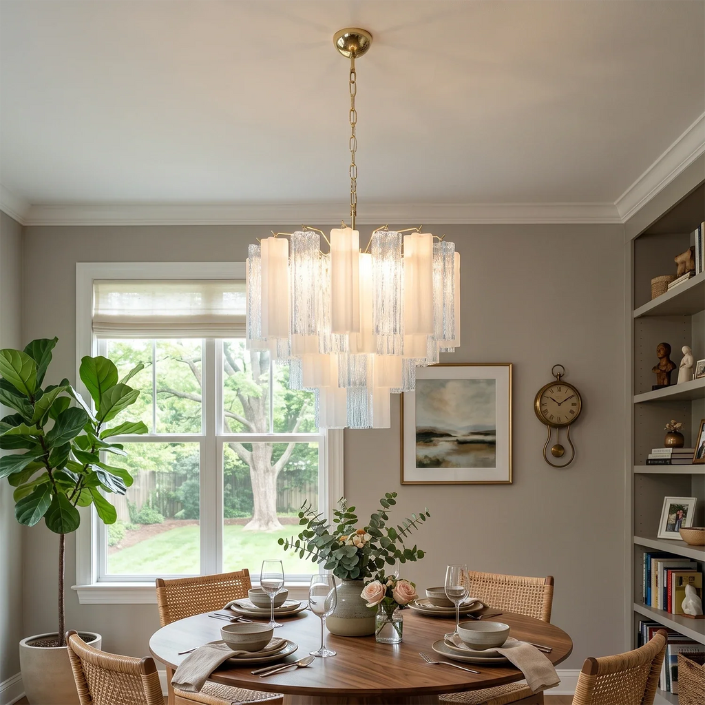 Anwen Two-Tone Glass Tube Chandelier – Artistic Modern Ceiling Light for Living Room & Dining Room