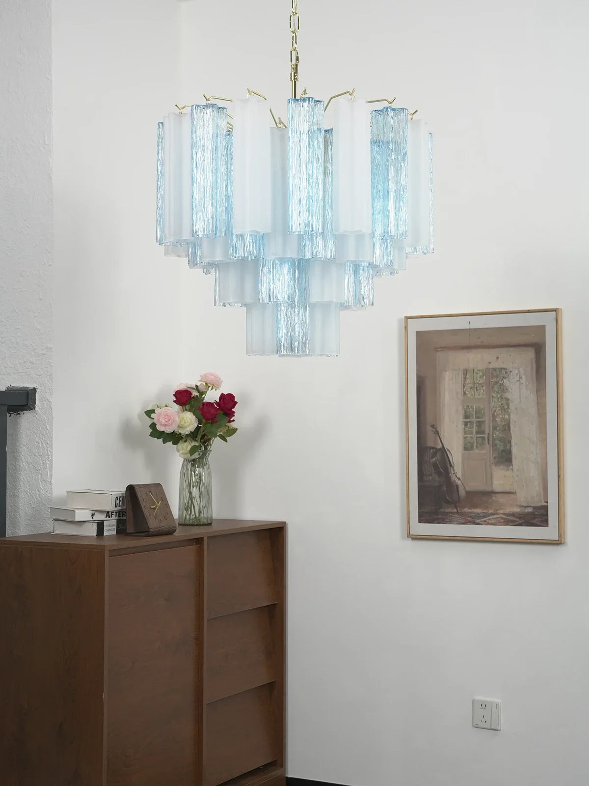 Anwen Two-Tone Glass Tube Chandelier – Artistic Modern Ceiling Light for Living Room & Dining Room