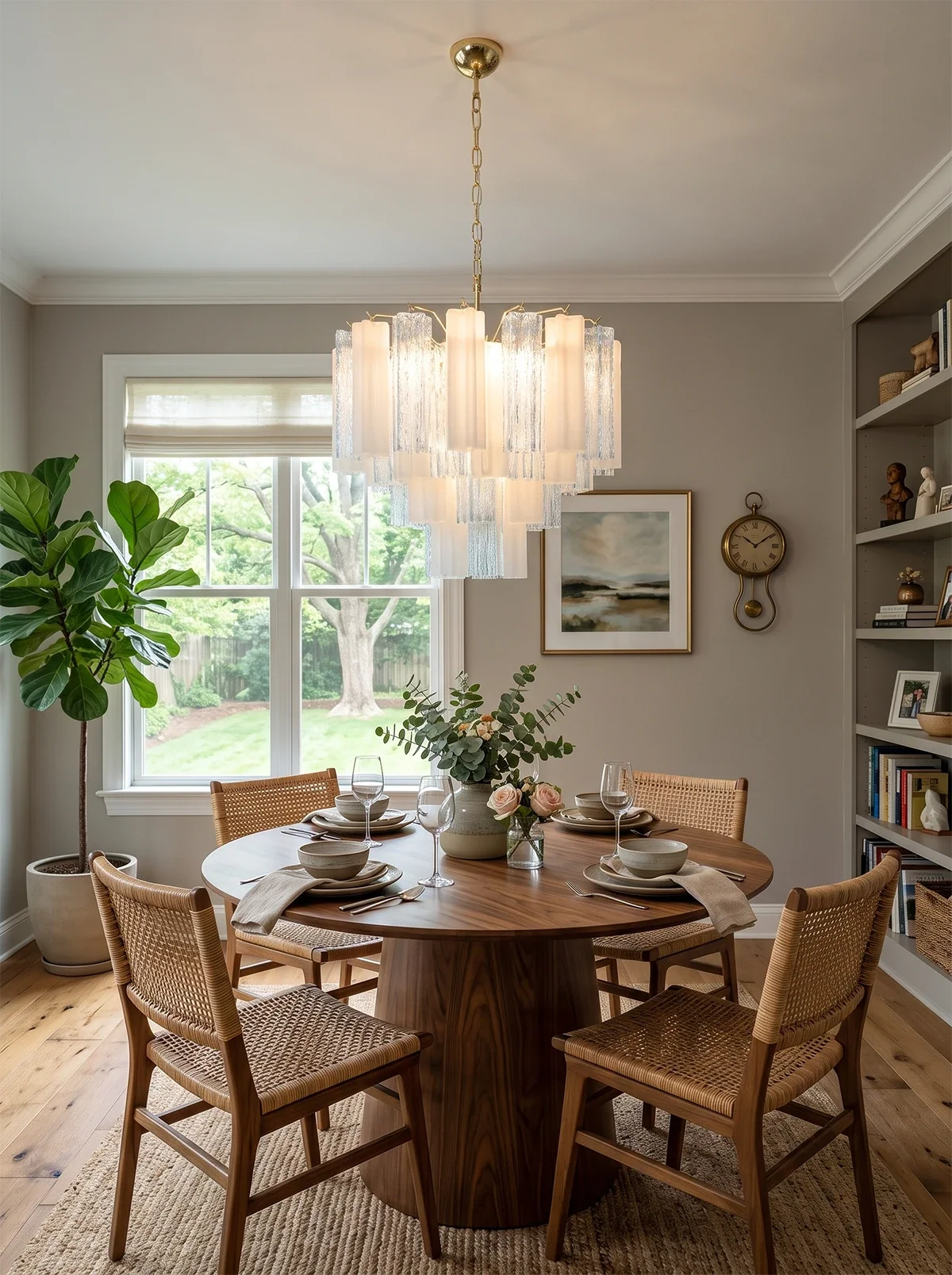Anwen Two-Tone Glass Tube Chandelier – Artistic Modern Ceiling Light for Living Room & Dining Room