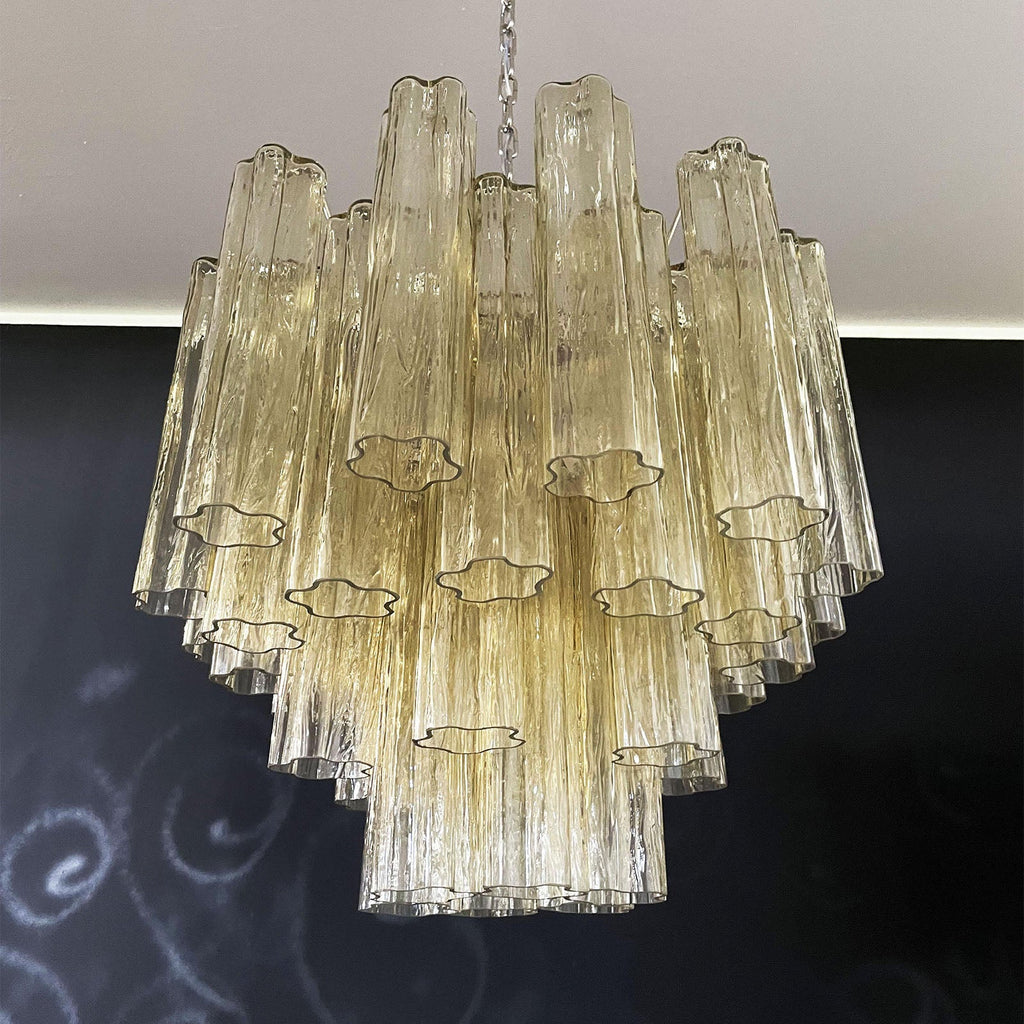 Murano Star-Shaped Glass Tube Chandelier – Artistic Sculptural Ceiling Light for Living Room