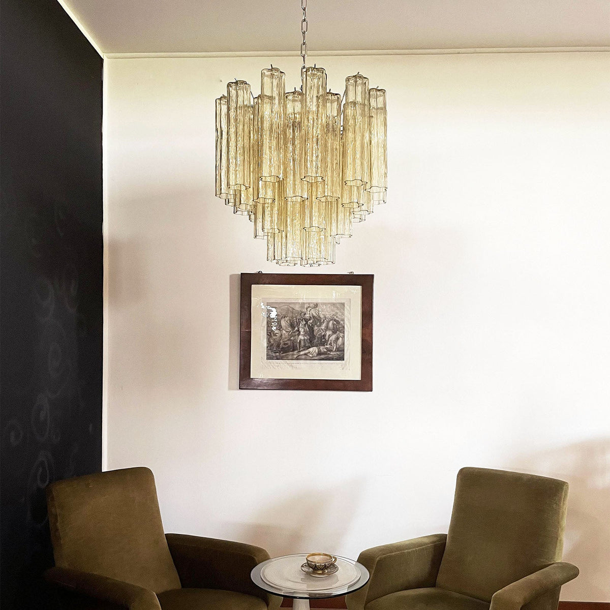Murano Star-Shaped Glass Tube Chandelier – Artistic Sculptural Ceiling Light for Living Room