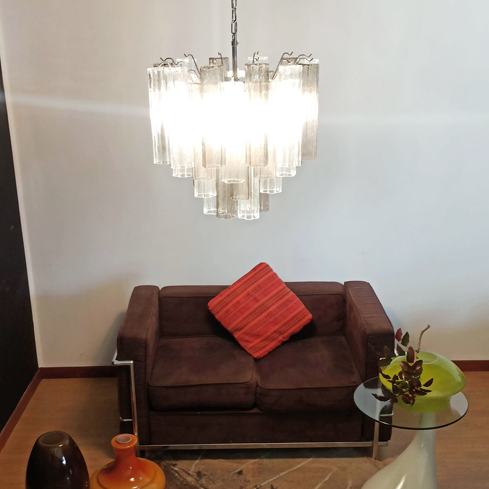 Murano Star-Shaped Glass Tube Chandelier – Artistic Sculptural Ceiling Light for Living Room