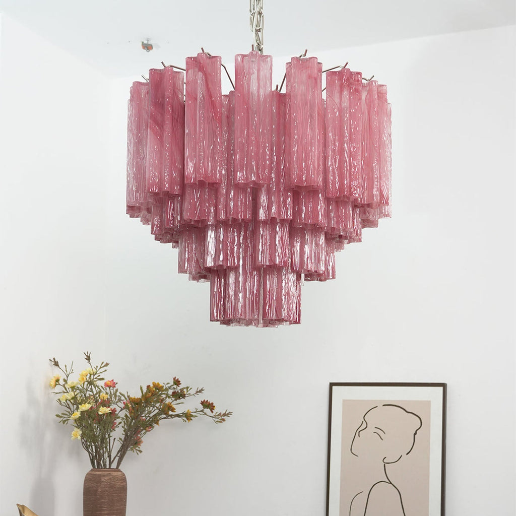 Murano Star-Shaped Glass Tube Chandelier – Artistic Sculptural Ceiling Light for Living Room