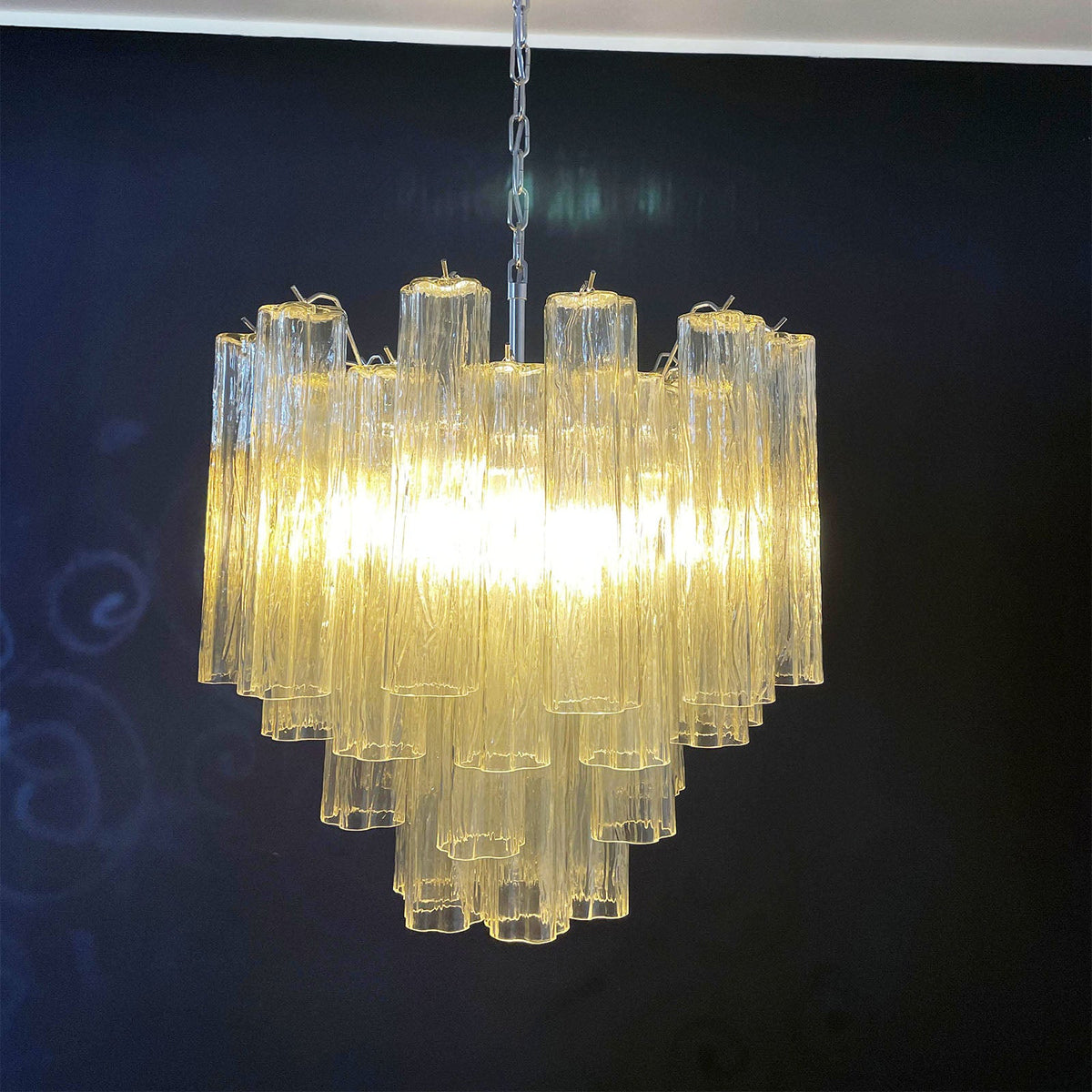 Murano Star-Shaped Glass Tube Chandelier – Artistic Sculptural Ceiling Light for Living Room